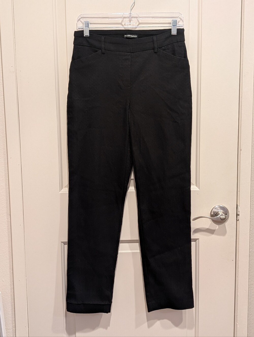 Hilary Radley Black Pull-on Straight-Leg Women's Ankle Pants Size Small